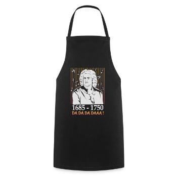 Johann Sebastian Bach - Cooking Apron - black - Front - AI Model Male 185 dark (185cm)