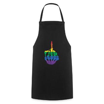 Dirty Finger LGBT Lesbian Gay Bisexual Transgender - Cooking Apron - black - Front - AI Model Male 185 dark (185cm)