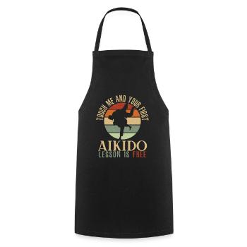Aikido - Cooking Apron - black - Front - AI Model Male 185 dark (185cm)