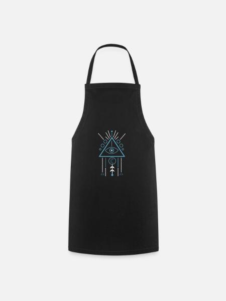 Illuminati Symbol Masonic Triangle Dreamcatcher - Cooking Apron - black