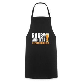 Rugby And Beer Rugby Player Rugby Team Gift - Cooking Apron - black - Front - AI Model Male 185 dark (185cm)