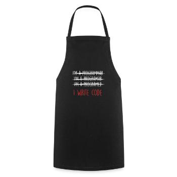 Ich schreibe Code Coder Programmer Programmiergeschenk - Kochschürze - Schwarz - Vorne - AI Model Male 185 dark (185cm)