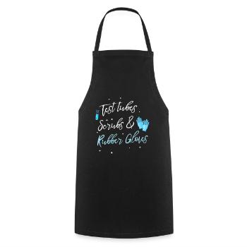 Laboratoire médical de tubes à essai et de gants en caoutchouc - Tablier de cuisine - noir - Devant - AI Model Male 185 dark (185cm)