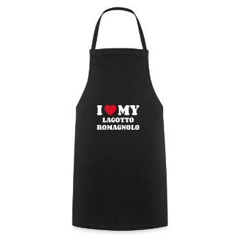 J'aime mon Lagotto Romagnolo - Tablier de cuisine - noir - Devant - AI Model Male 185 dark (185cm)