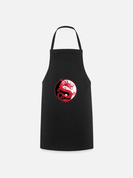 Yin Yang Drache China Harmonie Taoismus Daoismus Geschenk - Kochschürze - Schwarz