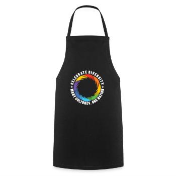 Célébrer la diversité De nombreuses cultures Nation Anti - Tablier de cuisine - noir - Devant - AI Model Male 185 dark (185cm)