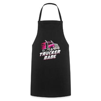 TruckerBabe Driving Trucker Driver Gift - Cooking Apron - black - Front - AI Model Male 185 dark (185cm)