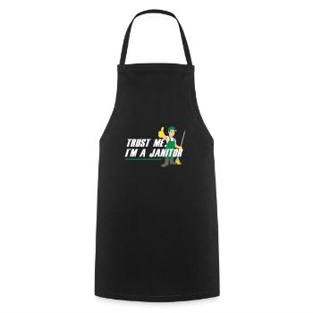 Trust Me I Am Janitor Cleaners Cleaning Service - Cooking Apron - black - Front - AI Model Male 185 dark (185cm)
