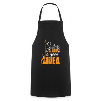 Playing guitar is always a good idea - Cooking Apron - black - Front - AI Model Male 185 dark (185cm)