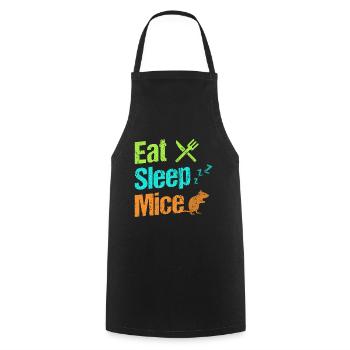 Eat Sleep Mice Rat Mouse Rodent Animal Pet Gift - Cooking Apron - black - Front - AI Model Male 185 dark (185cm)
