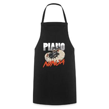 Piano Ninja Pianiste Piano Player Musicien Musique - Tablier de cuisine - noir - Devant - AI Model Male 185 dark (185cm)