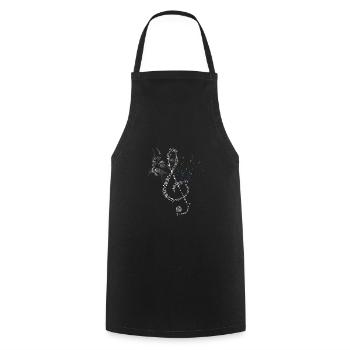 Cat Treble Clef Musicien Notes de musique Pianiste - Tablier de cuisine - noir - Devant - AI Model Male 185 dark (185cm)