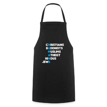 Religion Egalité Chrétien Muslim Buddhist Gift - Tablier de cuisine - noir - Devant - AI Model Male 185 dark (185cm)