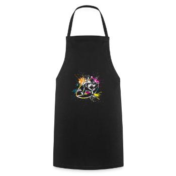 Colorful Rugby Player Rugby American Football Gift - Cooking Apron - black - Front - AI Model Male 185 dark (185cm)