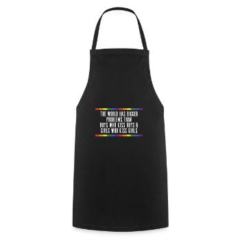 The world has bigger problems than homophobia - Cooking Apron - black - Front - AI Model Male 185 dark (185cm)