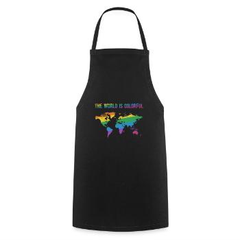 The world is colorful - Kochschürze - Schwarz - Vorne - AI Model Male 185 dark (185cm)