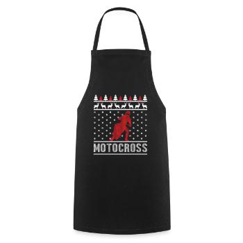 Biker Motocross Motorrad hässlich Weihnachten Xmas - Kochschürze - Schwarz - Vorne - AI Model Male 185 dark (185cm)
