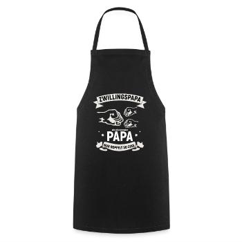 Zwillingspapa Papa Vater Zwillinge Geburt - Kochschürze - Schwarz - Vorne - AI Model Male 185 dark (185cm)