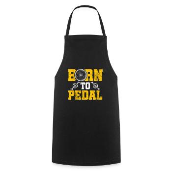 Born To Pedal Bike Mountain Bike Biker MTB Gift - Cooking Apron - black - Front - AI Model Male 185 dark (185cm)
