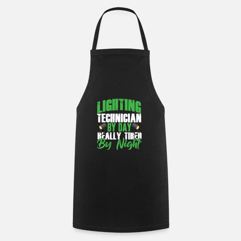 Technicien d’éclairage par jour Light Music Band Cadeau - Tablier de cuisine - noir