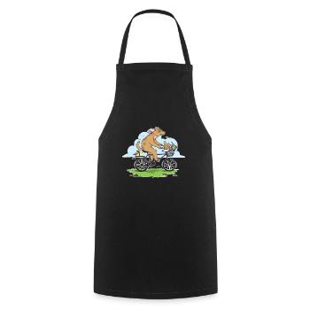 Dog Biking Bike Bicycle Cycling Mountain Bike Gift - Cooking Apron - black - Front - AI Model Male 185 dark (185cm)
