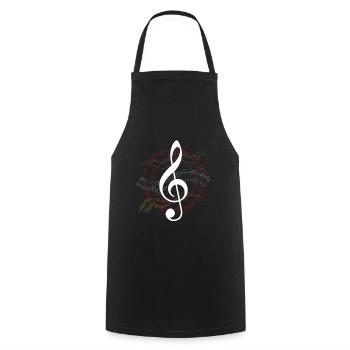 Music Notes Clef Choir Choral Music Chorus Gift - Cooking Apron - black - Front - AI Model Male 185 dark (185cm)