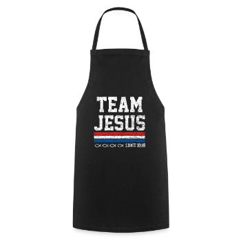 Team Jesus Christ God Religion Prayer Faith Gift - Cooking Apron - black - Front - AI Model Male 185 dark (185cm)