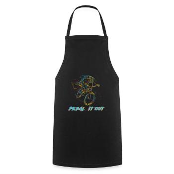 Pedal It Our Biker Abstract Cyclist Cycling - Cooking Apron - black - Front - AI Model Male 185 dark (185cm)