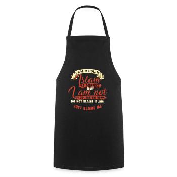 Islam Is Perfect Muslim Allah Mosque Quran Gift - Cooking Apron - black - Front - AI Model Male 185 dark (185cm)
