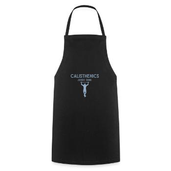 Calisthenics n’importe où - Tablier de cuisine - noir - Devant - AI Model Male 185 dark (185cm)