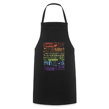 LGBT Love is love Human Tolerance Pride Gender - Tablier de cuisine - noir - Devant - AI Model Male 185 dark (185cm)