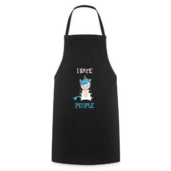 I hate people - Cooking Apron - black - Front - AI Model Male 185 dark (185cm)