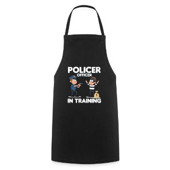 Polizist in Ausbildung Polizist Cop Geschenk - Kochschürze - Schwarz - Vorne - AI Model Male 185 dark (185cm)
