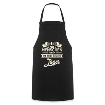 Gott schuf Jäger besser Jäger - Kochschürze - Schwarz - Vorne - AI Model Male 185 dark (185cm)