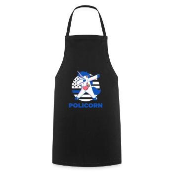 Policorne Licorne Officier de police Policier Cadeau - Tablier de cuisine - noir - Devant - AI Model Male 185 dark (185cm)