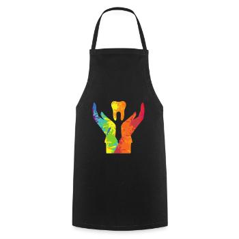 Colorful Tooth Doctor Teeth Dentist Dentistry Gift - Cooking Apron - black - Front - AI Model Male 185 dark (185cm)