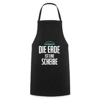 Flat Earth Flache Erde Anhänger Flat Earthler - Kochschürze - Schwarz - Vorne - AI Model Male 185 dark (185cm)