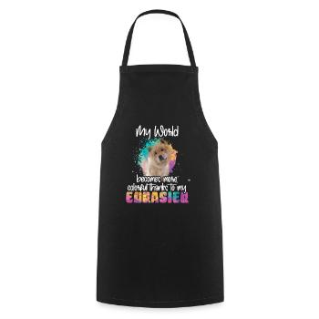 Colorful world thanks to my Eurasier dog - Cooking Apron - black - Front - AI Model Male 185 dark (185cm)