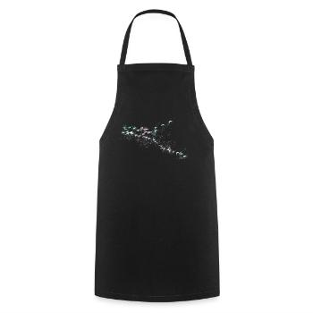 oiseaux migrateurs, oiseaux, troupeaux d’oiseaux, colorés, graffitis, vol - Tablier de cuisine - noir - Devant - AI Model Male 185 dark (185cm)