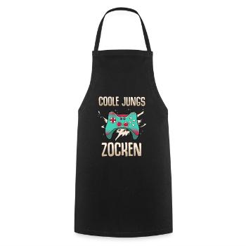 Coole Jungs zocken Gamer - Kochschürze - Schwarz - Vorne - AI Model Male 185 dark (185cm)