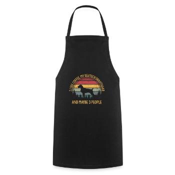 J’aime le café mon Drahthaar allemand et 3 personnes - Tablier de cuisine - noir - Devant - AI Model Male 185 dark (185cm)