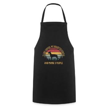 I like coffee my Xoloitzcuintle and maybe 3 people - Cooking Apron - black - Front - AI Model Male 185 dark (185cm)