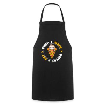 Sloth Pizza Eat Sleep Sleep Repeat - Cooking Apron - black - Front - AI Model Male 185 dark (185cm)