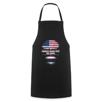 American grown with thai roots Thailand - Cooking Apron - black - Front - AI Model Male 185 dark (185cm)