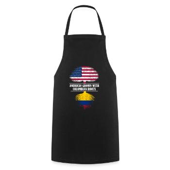 American grown with colombian roots flag - Cooking Apron - black - Front - AI Model Male 185 dark (185cm)