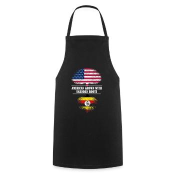 American grown with ugandan roots flag - Cooking Apron - black - Front - AI Model Male 185 dark (185cm)