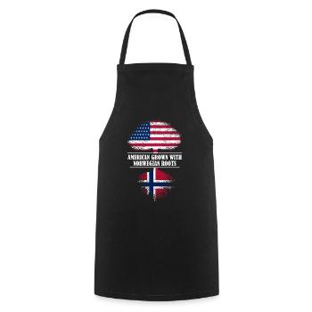 American grown with norwegian roots Norway - Cooking Apron - black - Front - AI Model Male 185 dark (185cm)