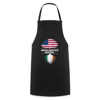 American grown with Irish roots Ireland - Cooking Apron - black - Front - AI Model Male 185 dark (185cm)