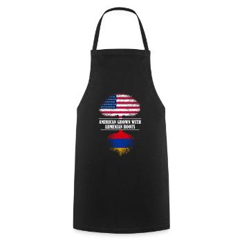 American grown with Armenian roots flag - Kochschürze - Schwarz - Vorne - AI Model Male 185 dark (185cm)