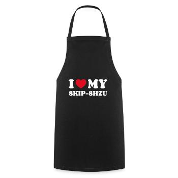 I Love My Skip-Shzu - Cooking Apron - black - Front - AI Model Male 185 dark (185cm)